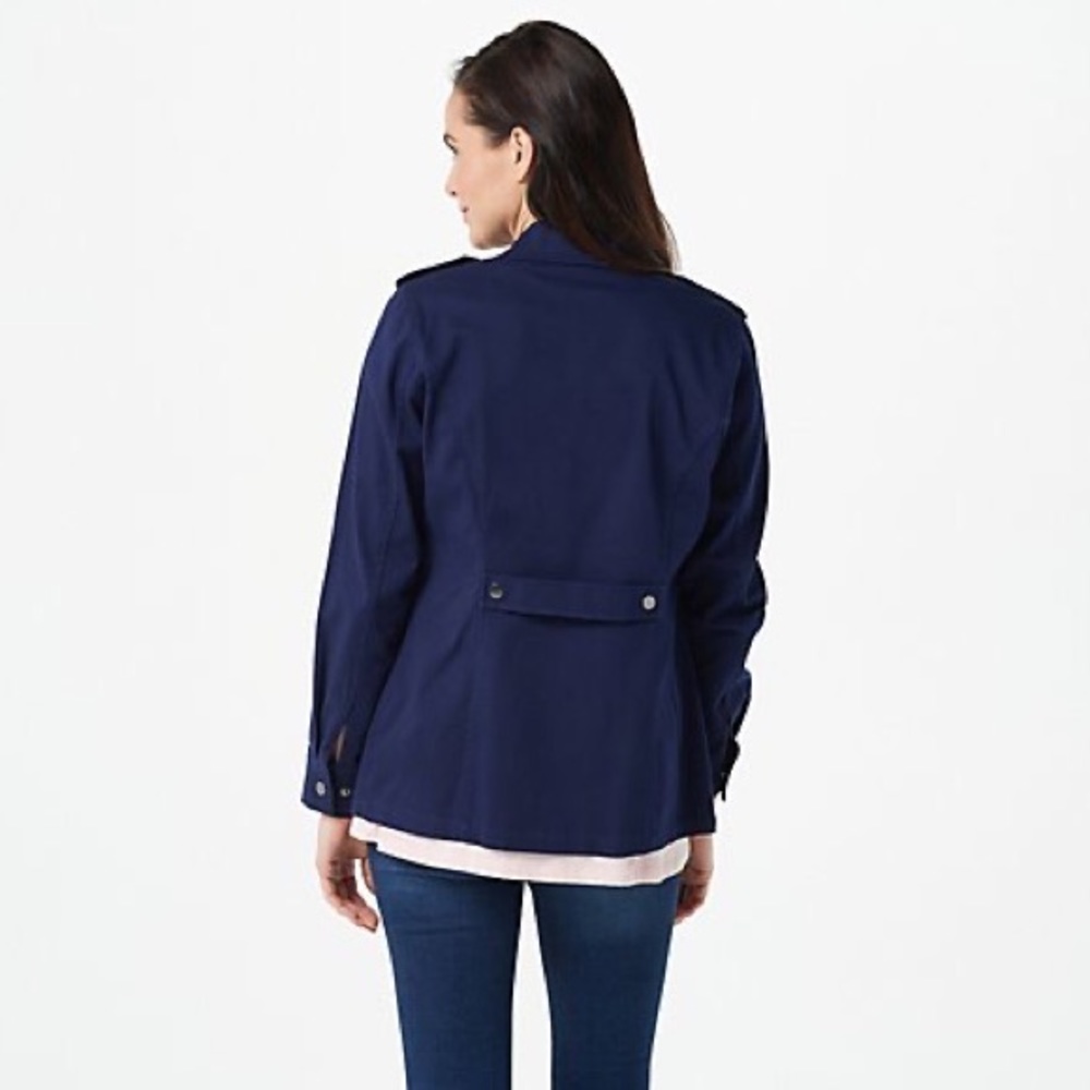 Light Olive Utility Zip-Front Jacket - Picture 2 of 4
